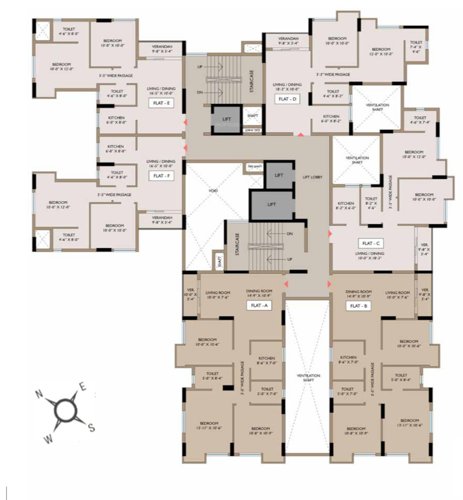  prestige-residences Tower 1 Cluster Plan from 3rd to 12th Floor