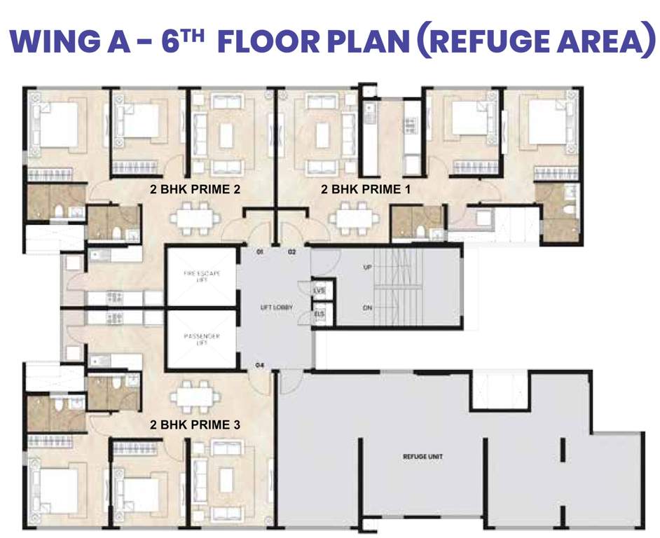  alcove wing a and c Mahindra Alcove Wing A Cluster Plan for 6th Floor