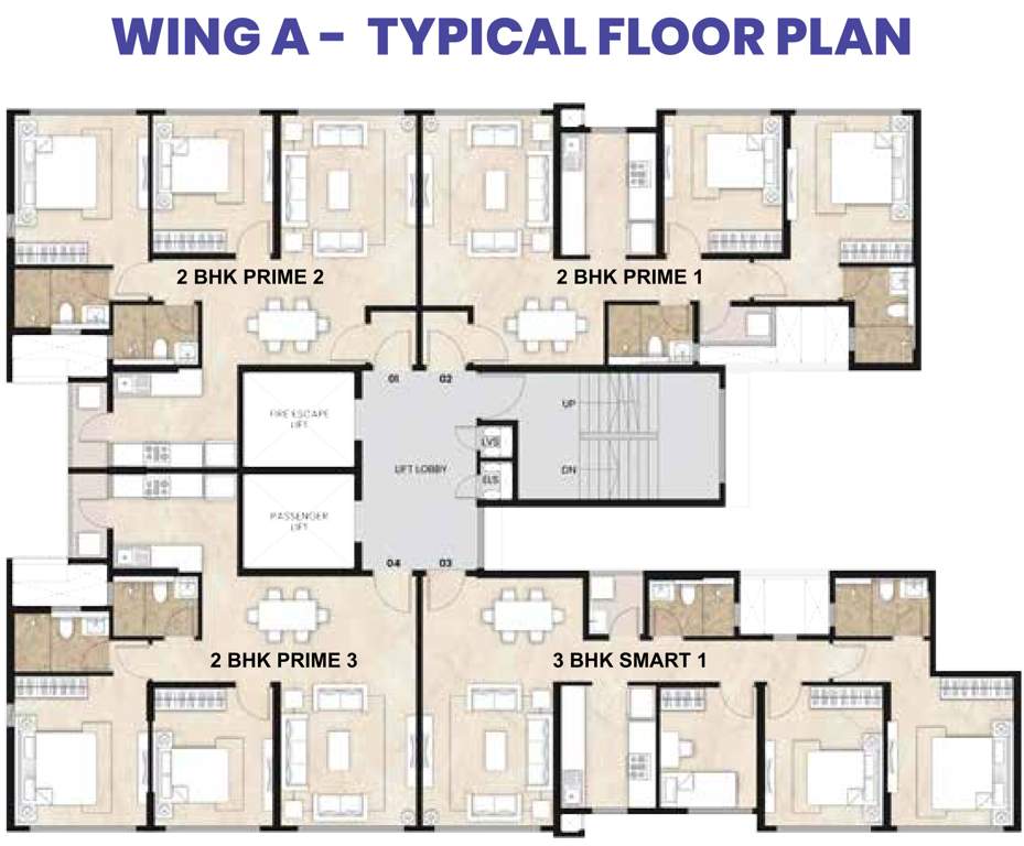  alcove wing a and c Mahindra Alcove Wing A Typical Cluster Plan