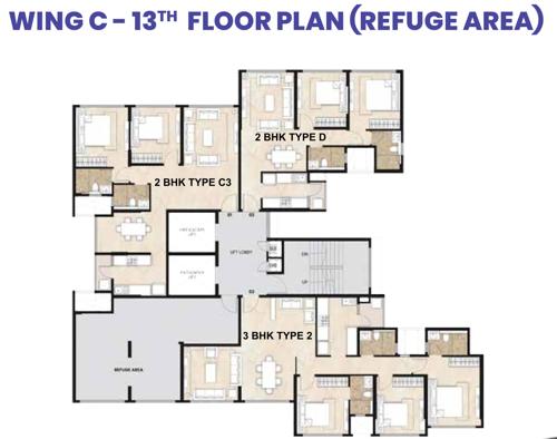  alcove-wing-a-and-c Mahindra Alcove Wing C Cluster Plan for 13th Floor