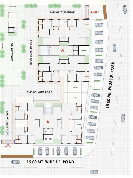  shubham-sky-track A, B 3rd Floor To 12th Floor Cluster Plan
