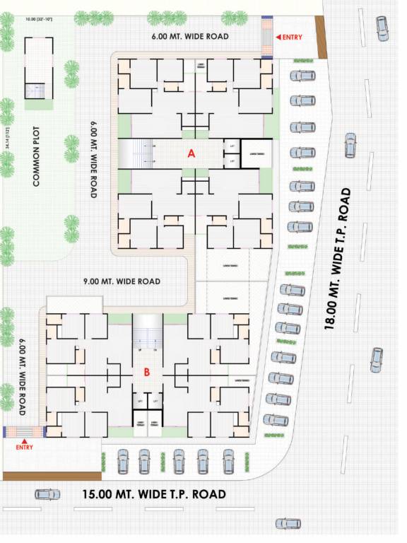  shubham sky track A, B 3rd Floor To 12th Floor Cluster Plan