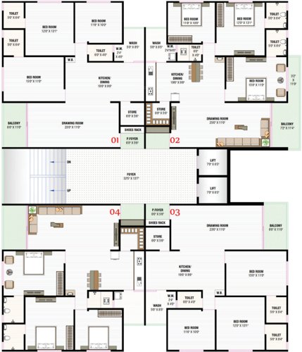  shubham-sky-track A Cluster Plan From 2nd To 12th Floor
