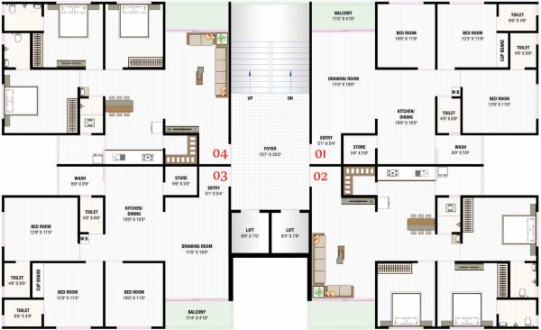  shubham-sky-track B Cluster Plan From 2nd To 12th Floor
