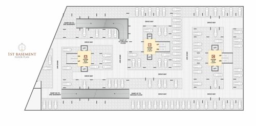  shivay-atlantis Block A, B And C Cluster Plan For 1st Basement Floor