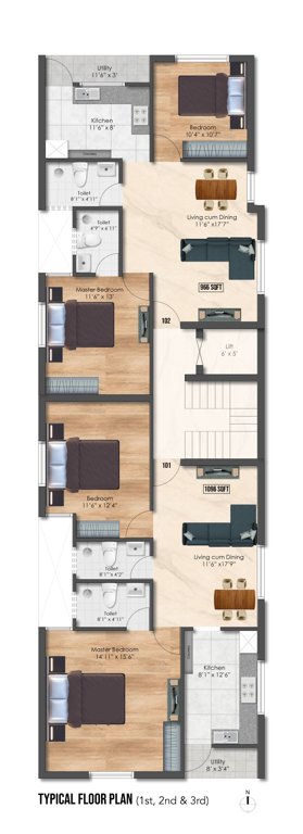  aakarsh Aakarsh Cluster Plan from 1st to 3rd Floor