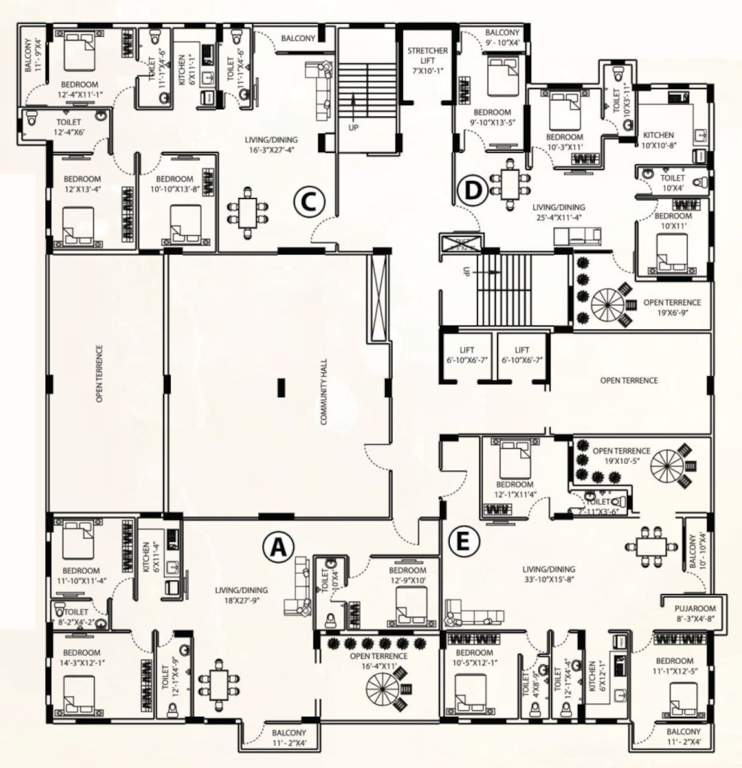  tathastu Tathastu Cluster Plan from 1st to 14th Floor