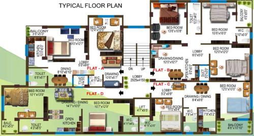  niketan-apartment Bidisha Niketan Apartment Typical Cluster Plan