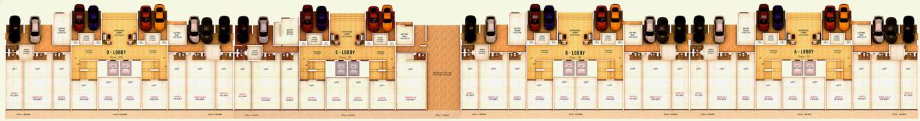  precious greens phase i Wing A   Tower 17 To Wing D Tower 20 Ground Cluster Plan