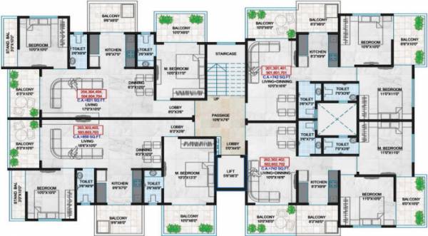  paradise A Building Cluster Plan For Typical Floor Plan