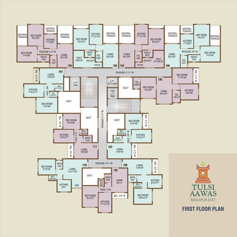  tulsi aawas Tulsi Aawas Cluster Plan for 1st Floor