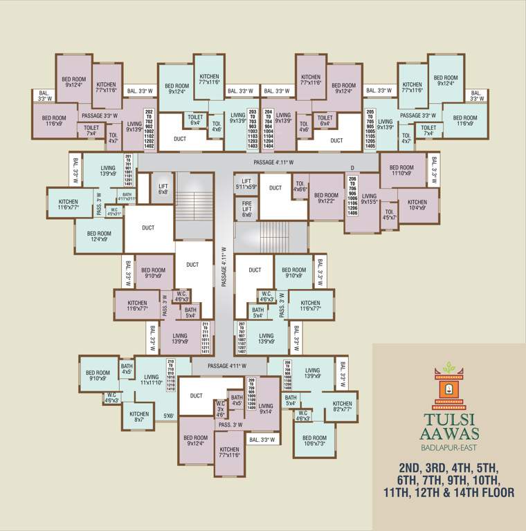  tulsi aawas Tulsi Aawas Cluster Plan from 2nd to 14th Floor