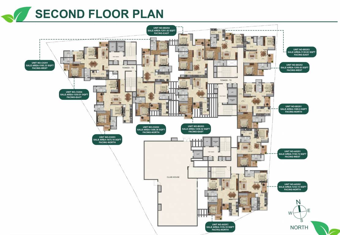 tropical garden Block A To C Cluster Plan For 2nd Floor