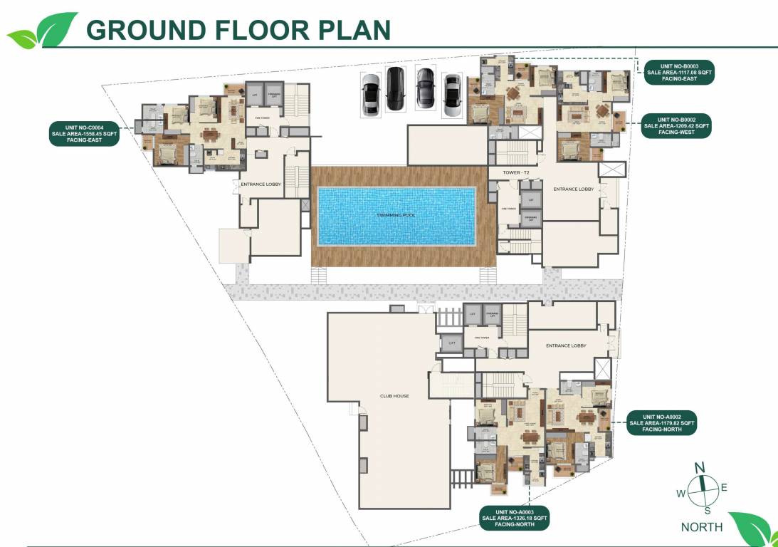 tropical garden Block A To C Cluster Plan For Ground Floor