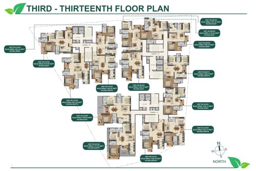  tropical-garden Block A To C Cluster Plan From 3rd To 13th Floor