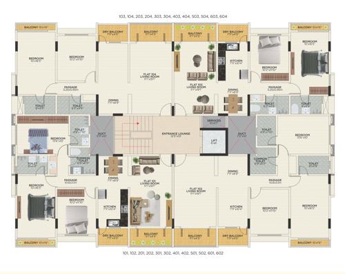  crystal-garden Crystal Garden Cluster Plan From 1st To 6th Floor