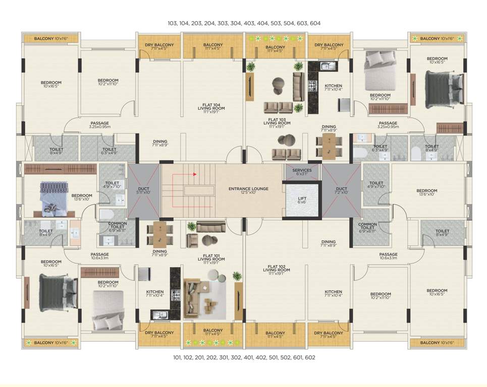  crystal garden Crystal Garden Cluster Plan From 1st To 6th Floor
