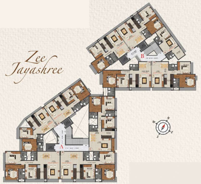 jayashree Wing A & B Cluster Plan from 1st to 6th Floor