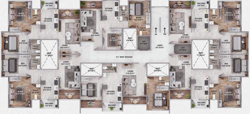  shivalik-sagar Shivalik Sagar Typical Cluster Plan