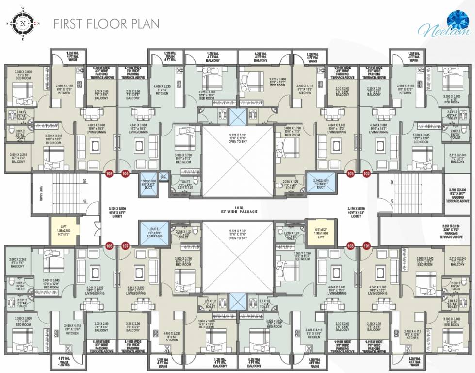 pride Neelam Cluster Plan for 1st Floor