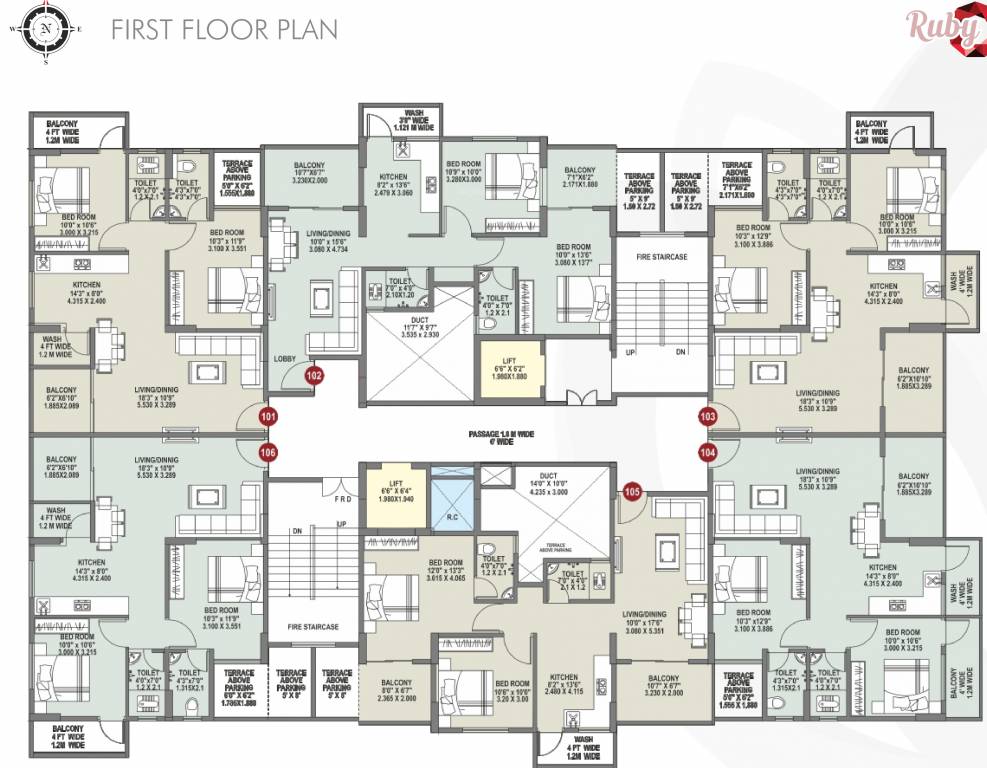 pride Ruby Cluster Plan for 1st Floor