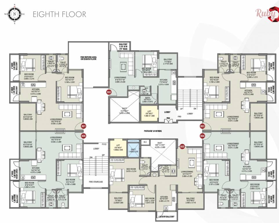 pride Ruby Cluster Plan for 8th Floor