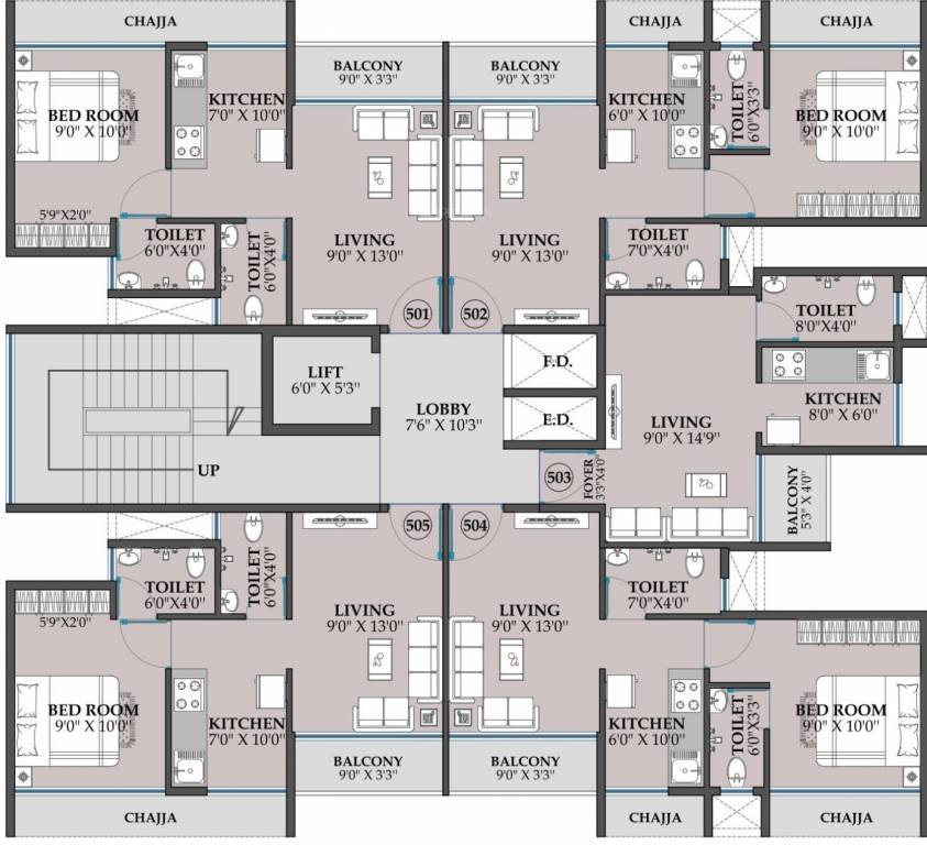  prime Gravity Prime Cluster Plan for 5th Floor