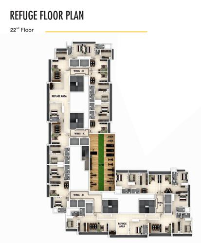  westwood-2 Westwood-2 Wing A And B Cluster Plan for 22th Floor