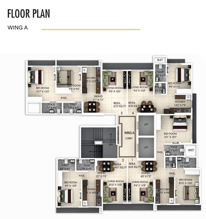  westwood 2 Westwood 2 Wing A Cluster Plan