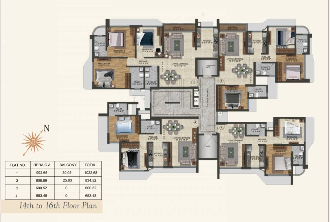  clermont JVMS Clermont Cluster Plan from 14th to 16th Floor