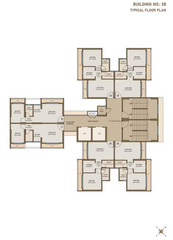  virar gardens cluster vi Building No 38 Cluster Plan for Typical Floor