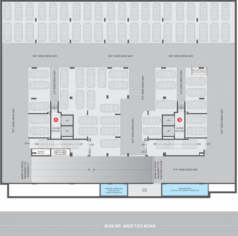  one Block A And Block B Basement 1 Cluster Plan