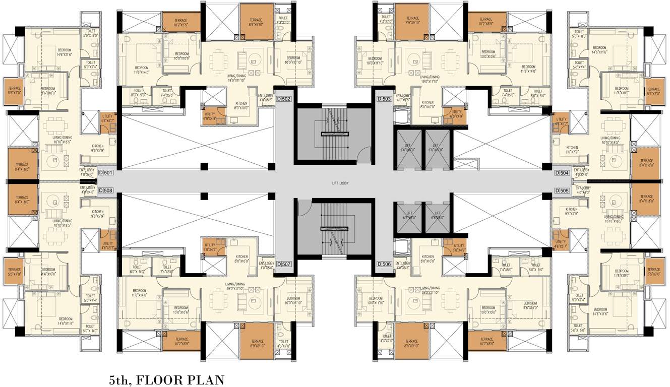  nakshatra Ganga Nakshatra Cluster Plan for 5th Floor