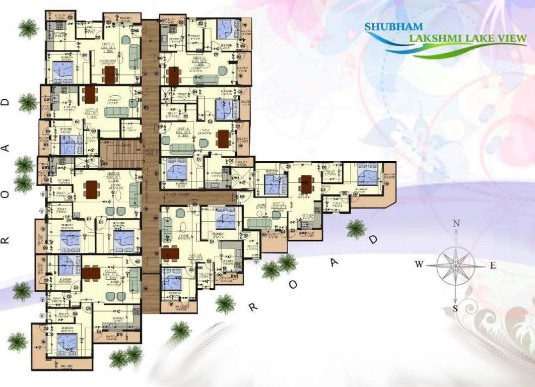  shubham lakshmi lake view Shubham Lakshmi Lake View Cluster Plan for Typical Floor