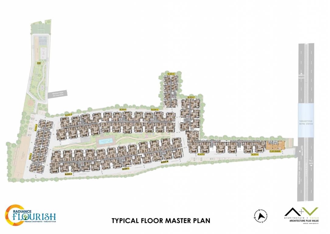  flourish Block A To M Cluster Plan For Typical Floor