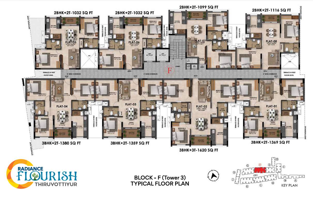  flourish Block F Cluster Plan for Typical Floor