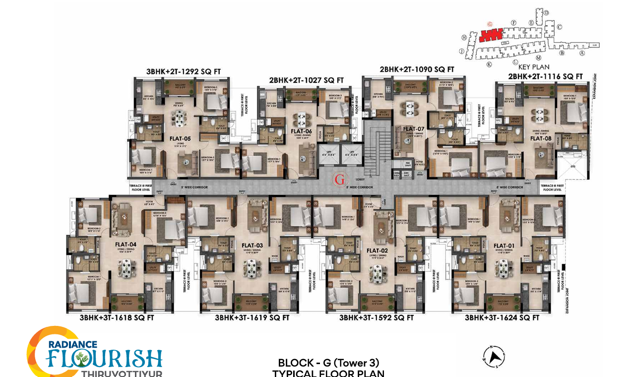  flourish Block G Cluster Plan for Typical Floor