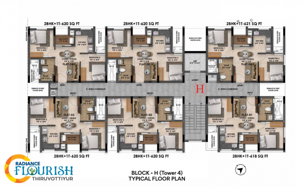  flourish Block H Cluster Plan for Typical Floor