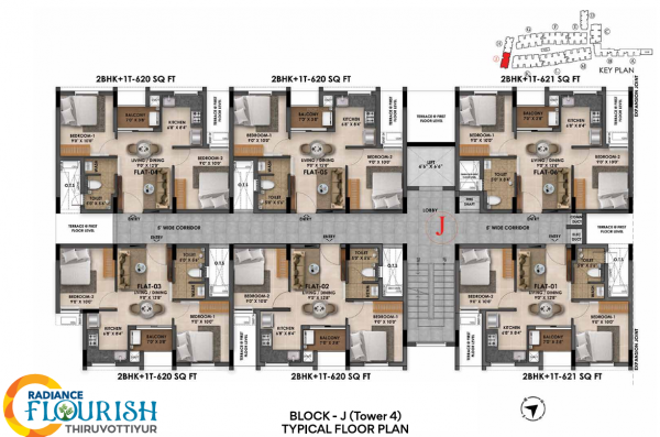  flourish Block J Cluster Plan for Typical Floor