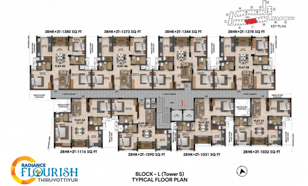  flourish Block L Cluster Plan for Typical Floor