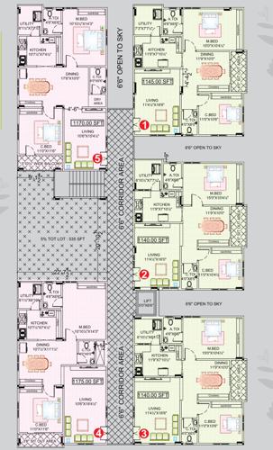 balaji-homes Balaji Homes Cluster Plan from 1st to 5th Floor