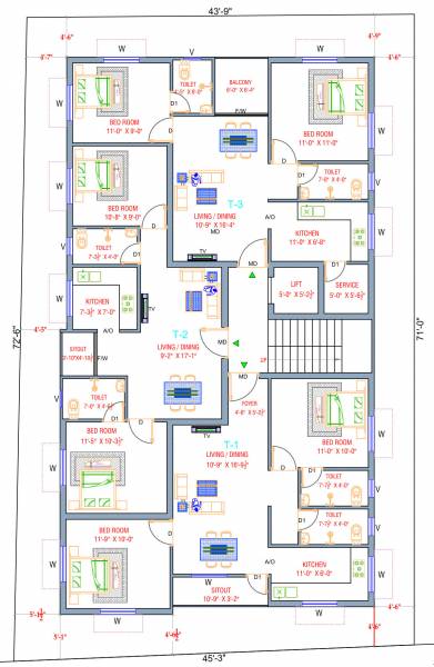  homes ASK Homes Cluster Plan for 3rd Floor