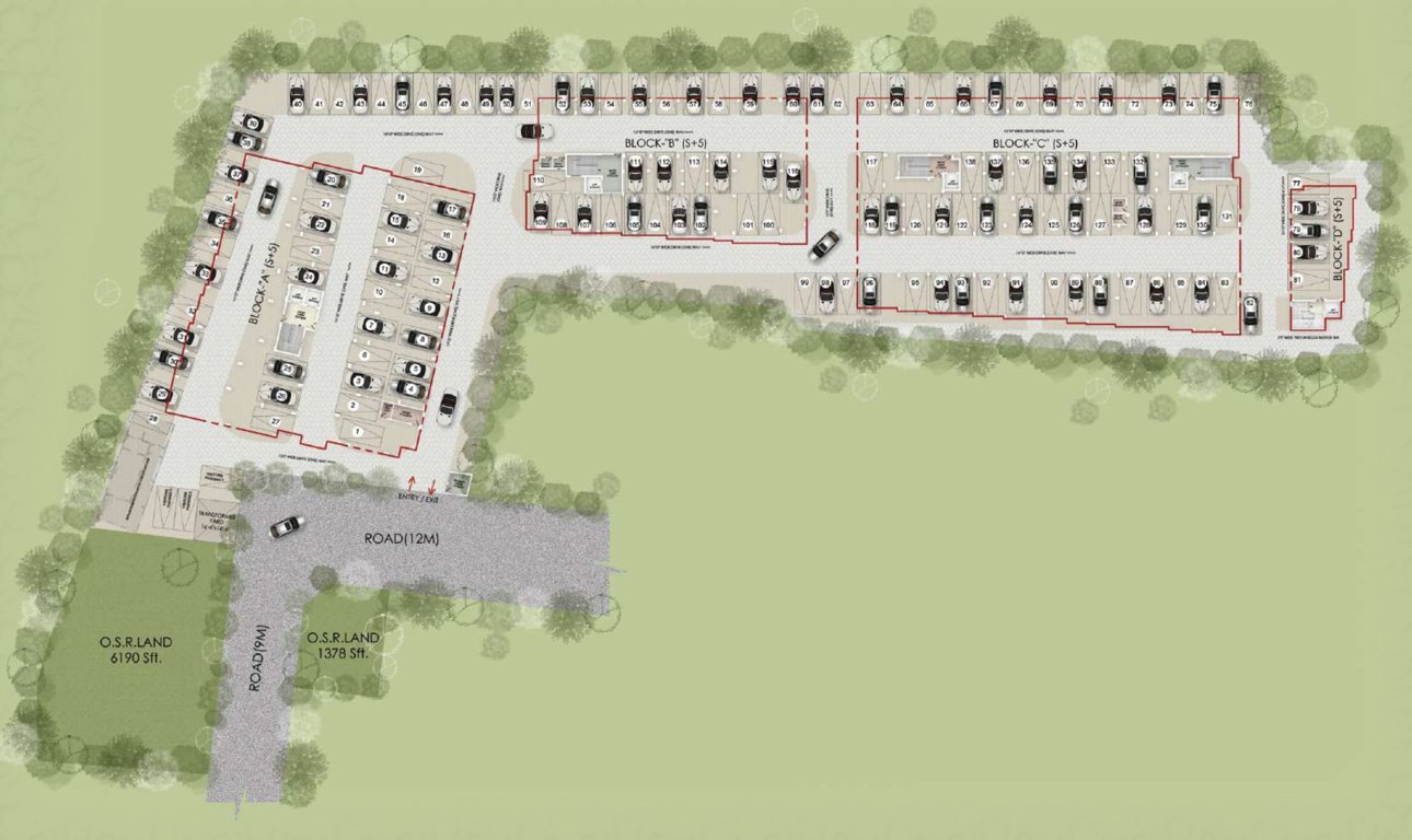  olympus the royal castle Block A, B, C & D Cluster Plan For Ground Floor