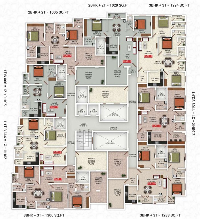  olympus the royal castle Block A Cluster Plan for 5th Floor