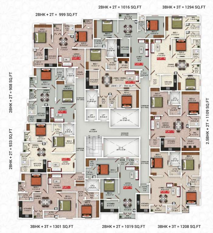  olympus the royal castle Block A Cluster Plan from 1st to 4th Floor