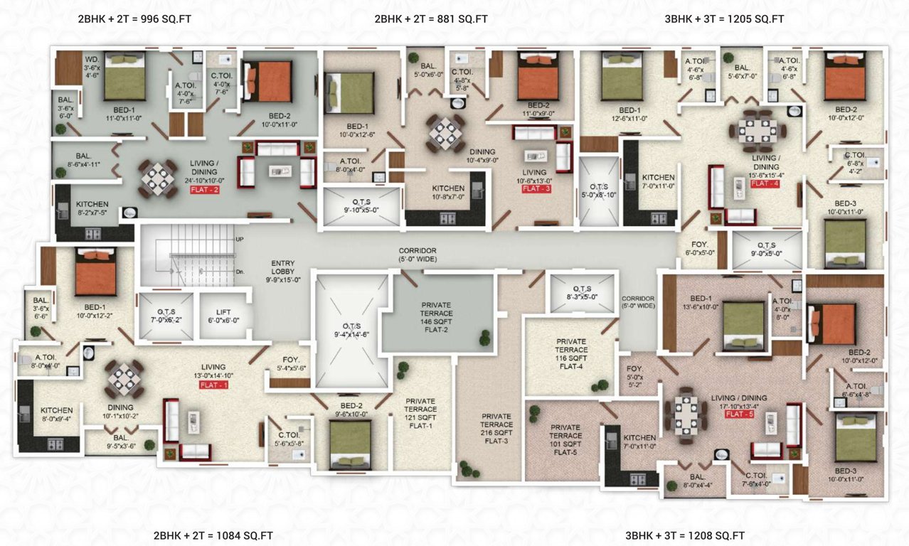  olympus the royal castle Block B Cluster Plan for 5th Floor