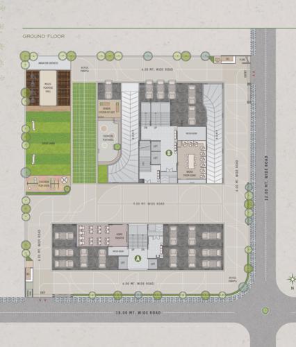  atulyam Tower A,B Ground Cluster Plan