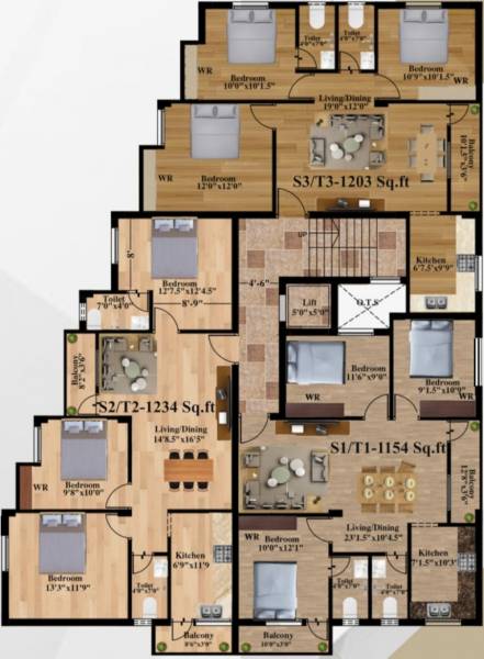  rr-homes RR Homes Cluster Plan From 2nd To 3rd Floor