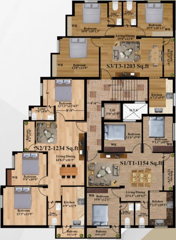  rr homes RR Homes Cluster Plan From 2nd To 3rd Floor