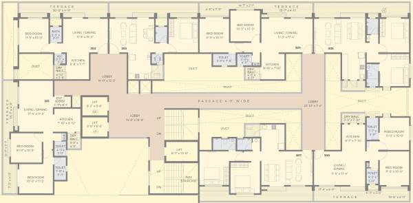  siddhi-e-wing Ganesh Siddhi E Wing Cluster Plan for 3rd Floor